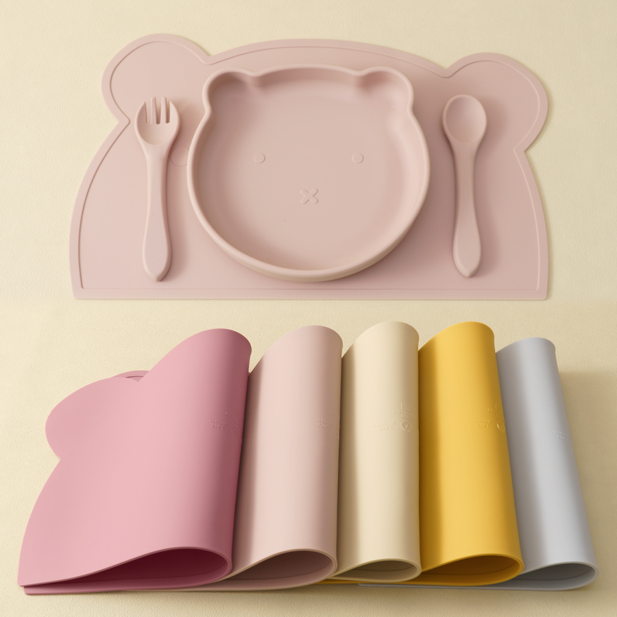 Baby Food Menu - أدوات مائدة من السيليكون للأطفال ،