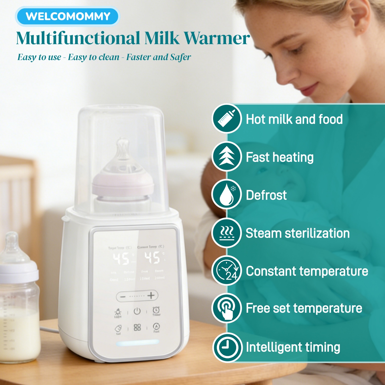 Baby Food Warmer - 8In1 زجاجة رضاعة للأطفال جهاز تعقيم