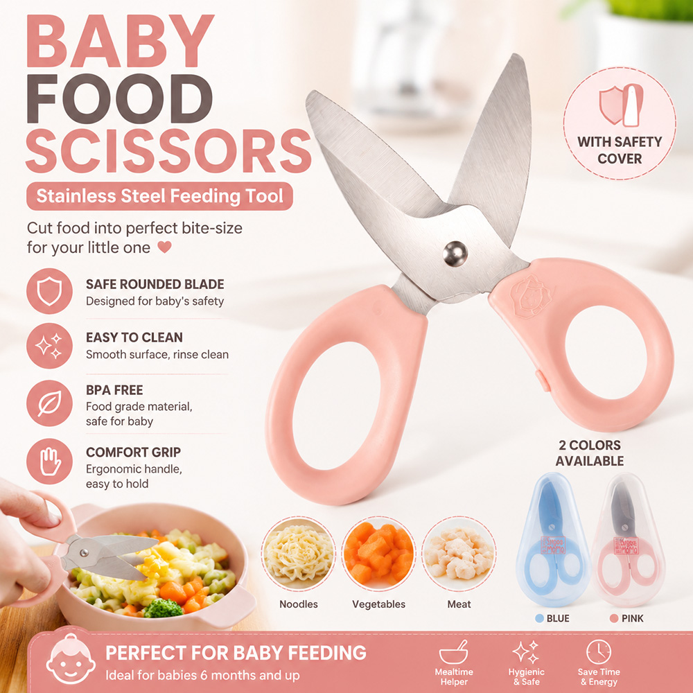 Baby Food Scissors - مقص طعام للأطفال من الفولاذ المقاوم